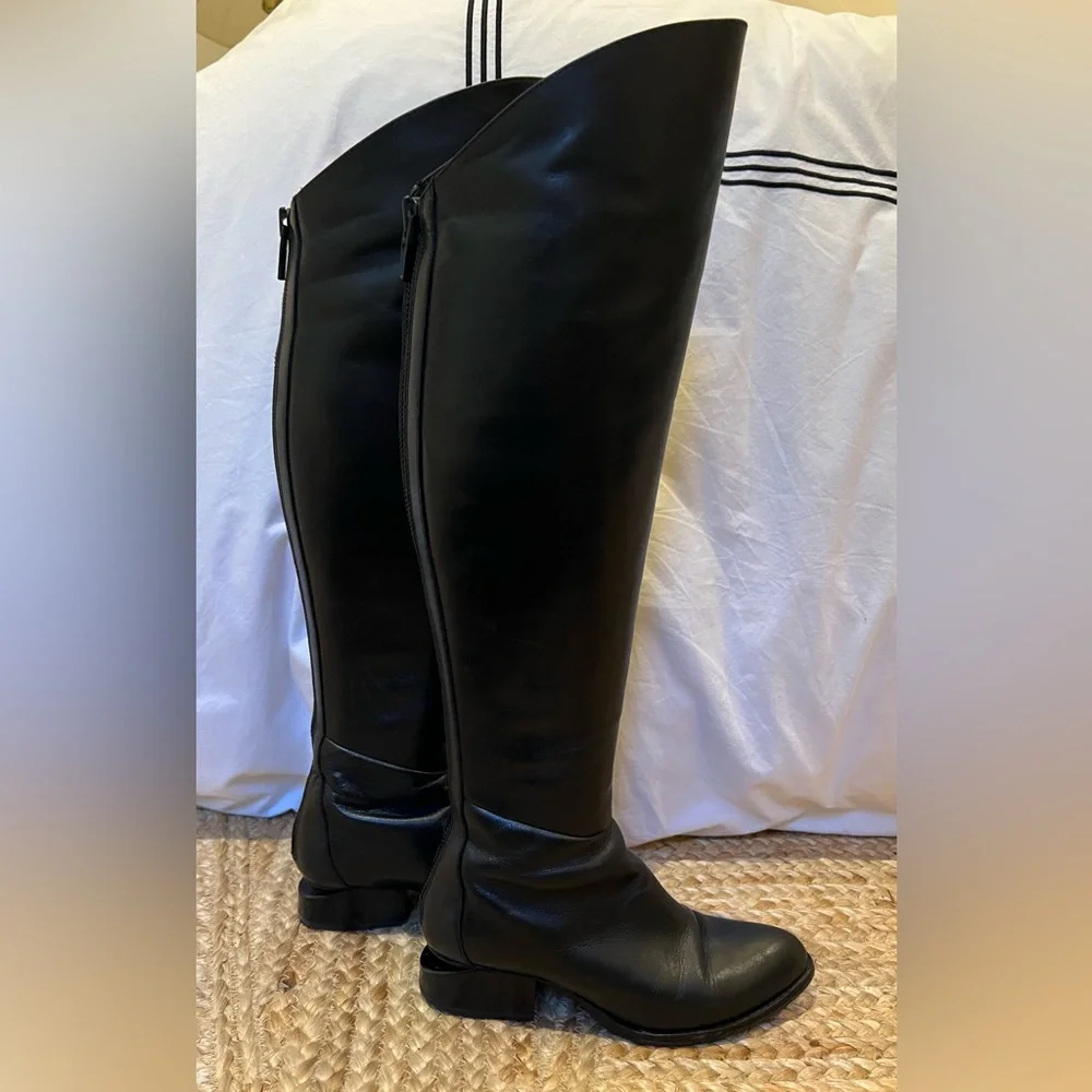 Alexander Wang over-the-knee tall black boots zip size women IT 37.5 / US 7.5 - Picture 5 of 13